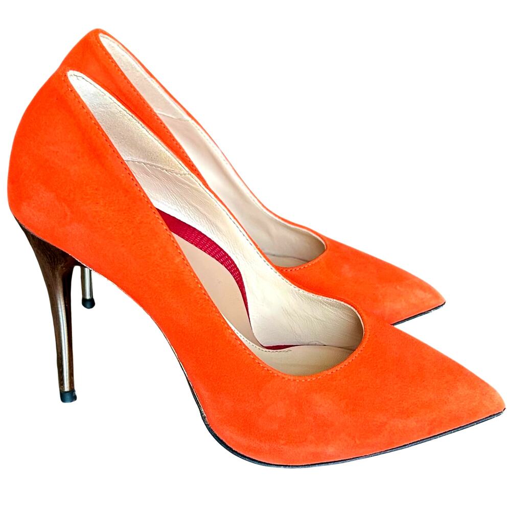 Enrico Cuini Farah Tangerine Suede ALIA Pumps Size 35.5‎ C